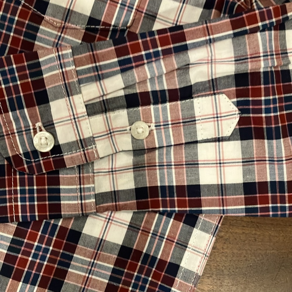 Janie and Jack TARTAN POPLIN SHIRT - Picture 4 of 9